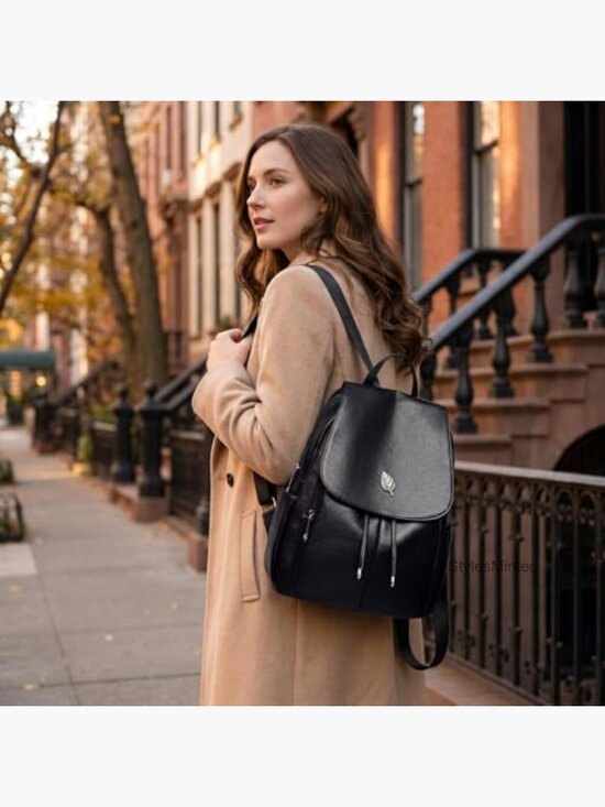 Small Leather Backpack Purse for Women Casual Travel Daypack main image 7